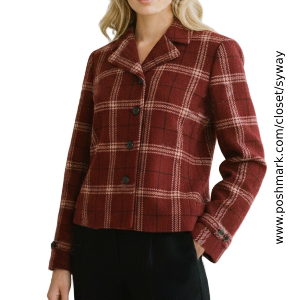 LRL Ralph Lauren Jacket Plaid Pockets Notch Lapel Jacket
